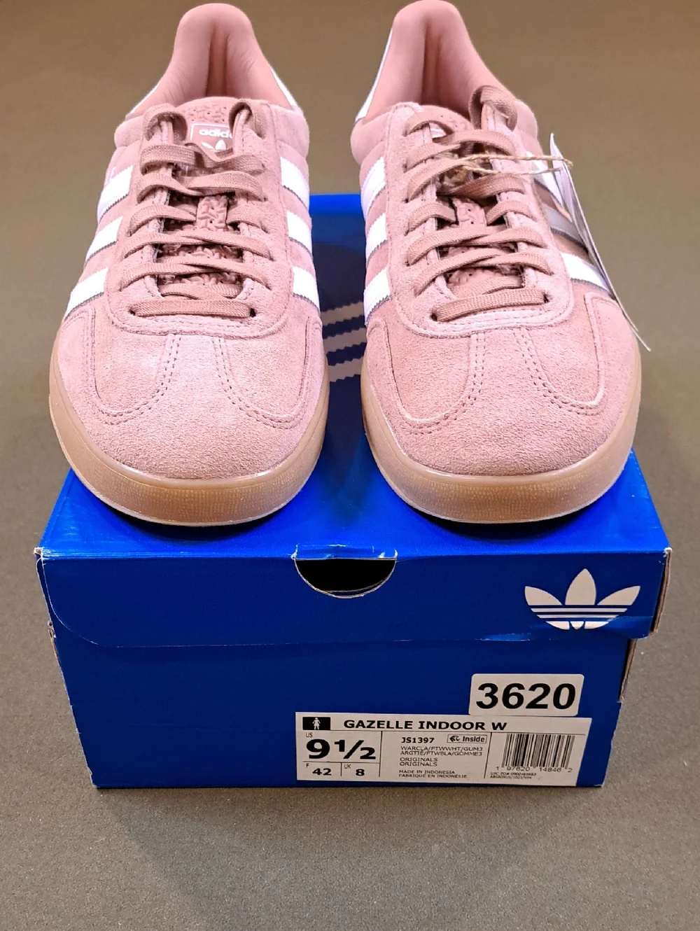 Adidas Gazell Indoor Sneaker - Color: Clay / White - Size: Women 9.5